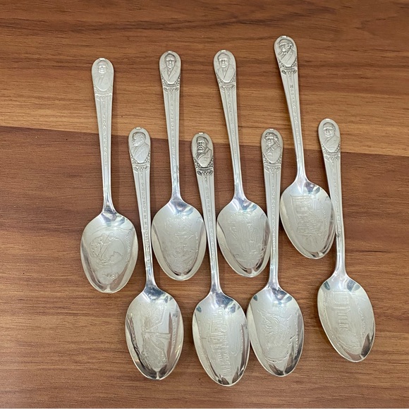 17pcs Vintage WM ROGERS International Silver Silver-plated US. Presidents Spoons - Picture 7 of 12